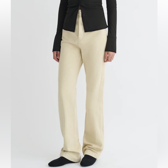 Nanushka Pants - NWT Nanushka Seldes Beige Crochet-Trimmed Jeans